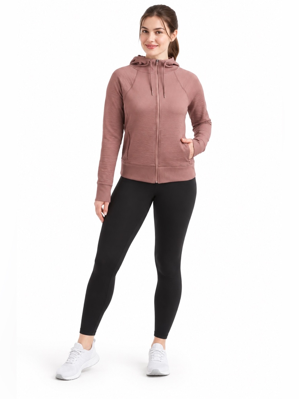 Kirkland Signature Mauve Full-Zip Hooded Jacket